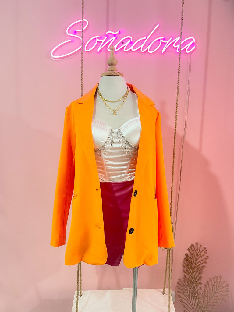 Blazer naranja largo